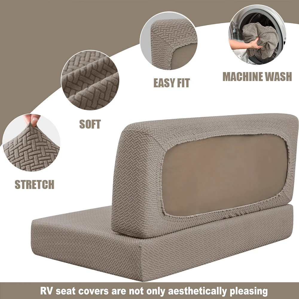 2pcs/set Jacquard Elastic RV Sofa Covers Stretch Fit Anti-Slip Universal Chair Covers For Motorhomes Easy Clean Solid Colors chair cover,sofa cover,furniture cover