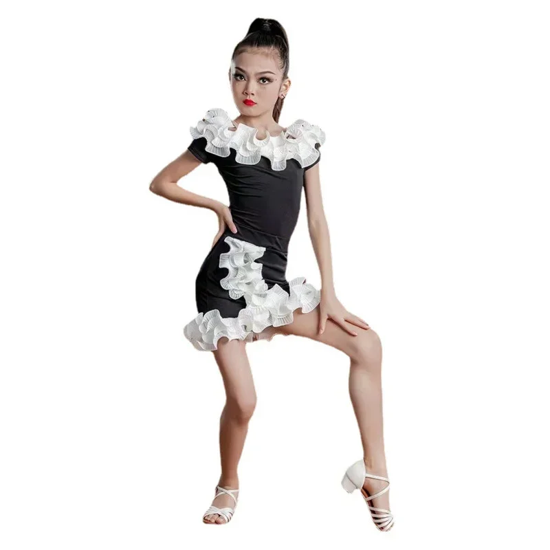 

Latin dance Dress Girls' Summer New Grade Examination Competition Children's Split Fashion Performance girl costume