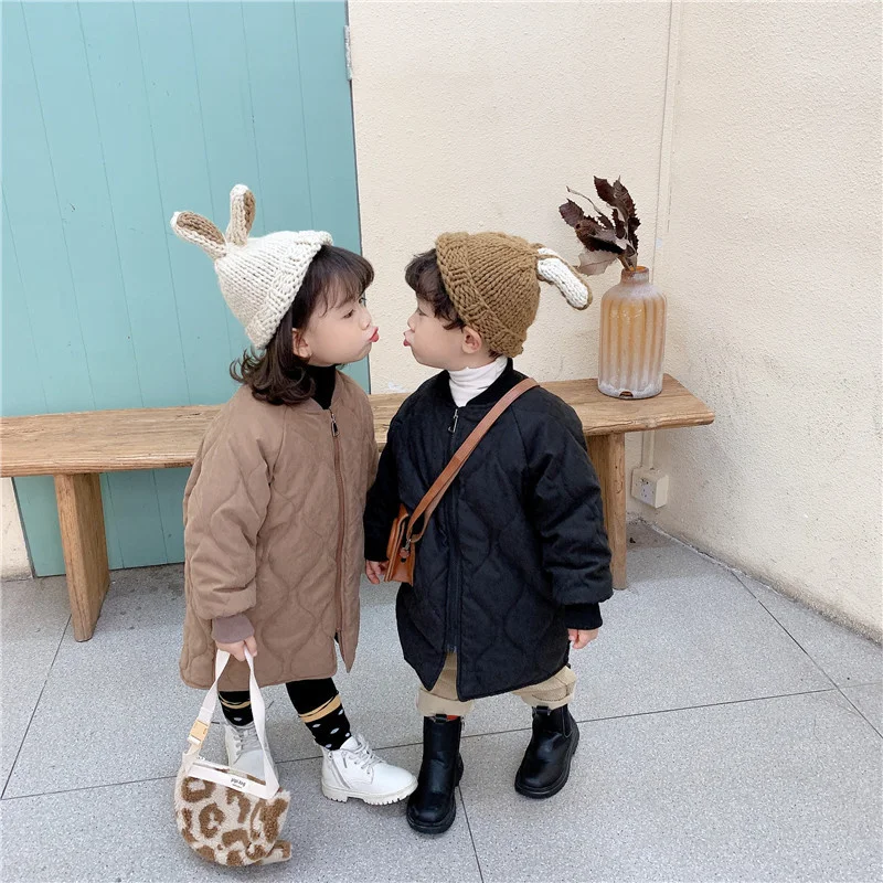 

Пальто для девочек, куртка, хлопковая верхняя одежда, ветровка, 2023 желтый утепленный бархатный зимний теплый комбинезон, детская одежда