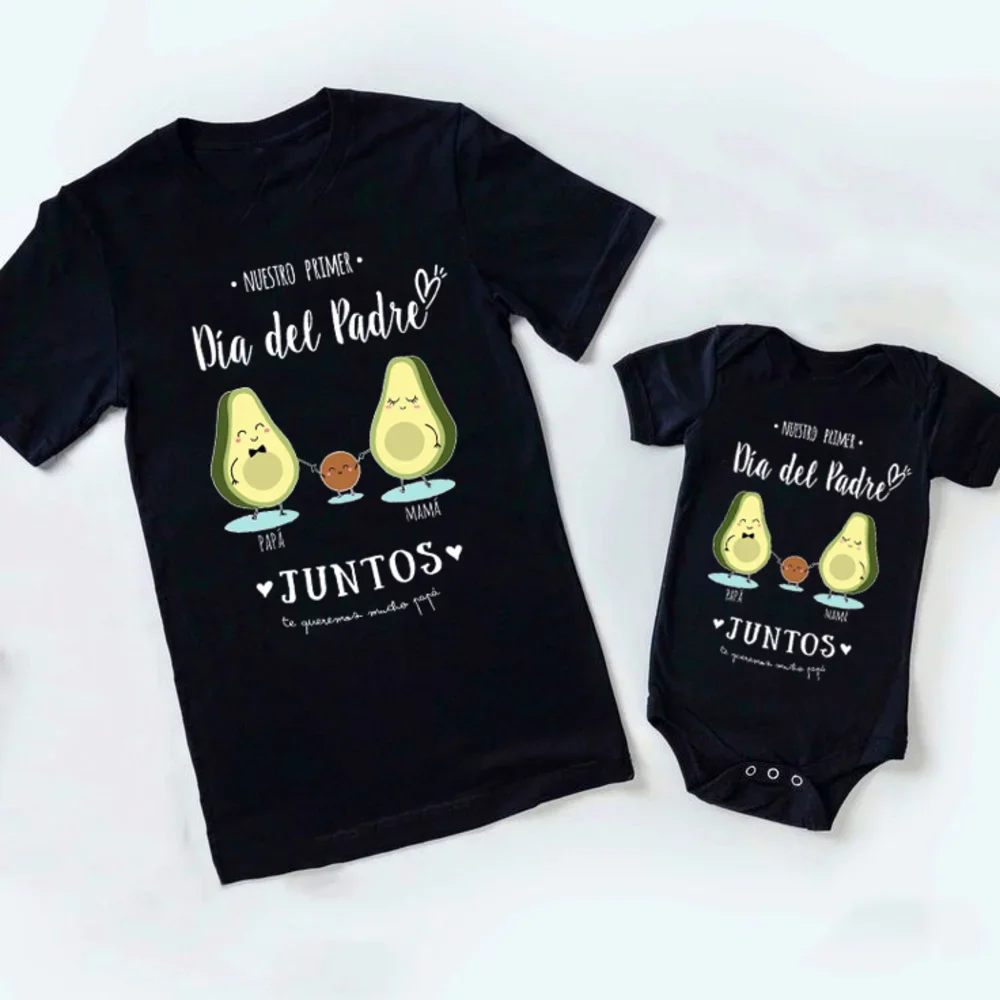 Our First Father's Day Together Family Matching Outfit  Infant Romper+Daddy T-Shirt Family Clothing Fathers Day Best Gifts 3