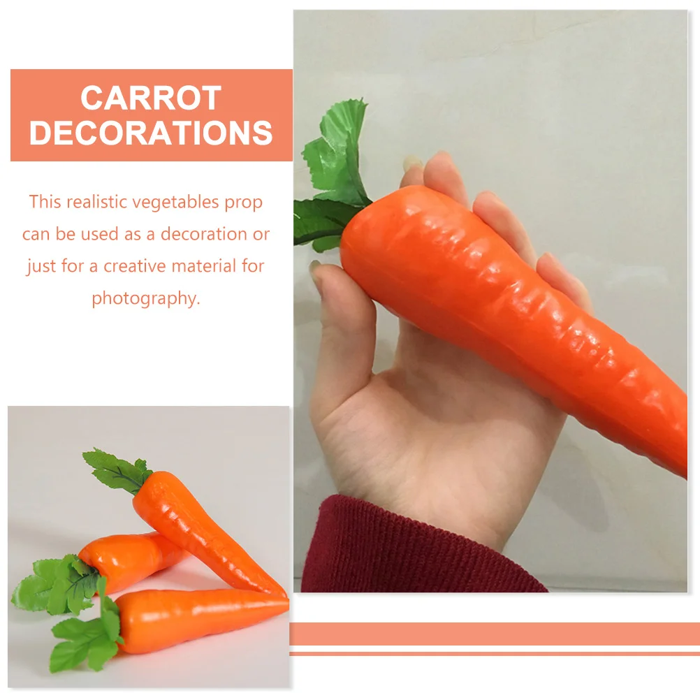 Food photography props vegetable ornaments 4 Pcs Artificial Carrot Mini Toys Party Decoration Props Simulation Vegetable Carrots Foam Easter Photography