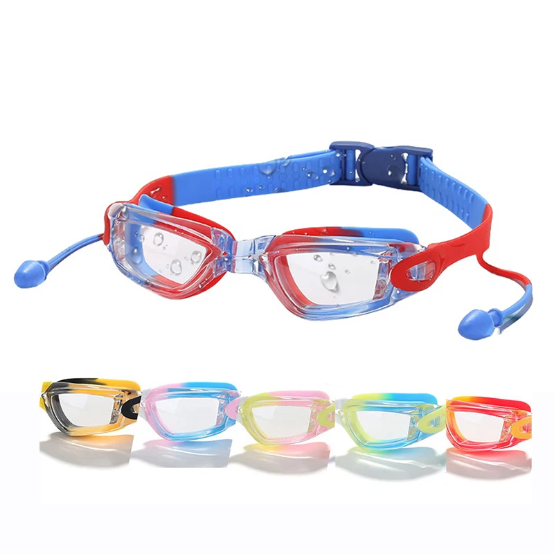 Swimming Goggles Kid Children Professional Waterproof Anti Fog UV Protect HD Pool Water Sport Eyewear Earplugs