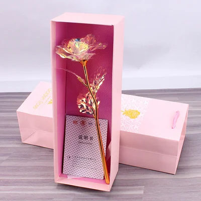 Pink box golden rose