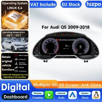 Panel de Instrumentos Digital LCD Hizpo de 12.3'' para Audi Q5 2009-2018, Velocímetro, Compatible con CarPlay y Android Auto 1