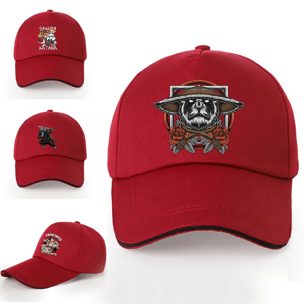 

Summer Baseball Cap Solid Cotton Adjustable Snapback UV-proof Sunhat Samurai Print Women Men Outdoor Sports Hip Hop Baseball Hat