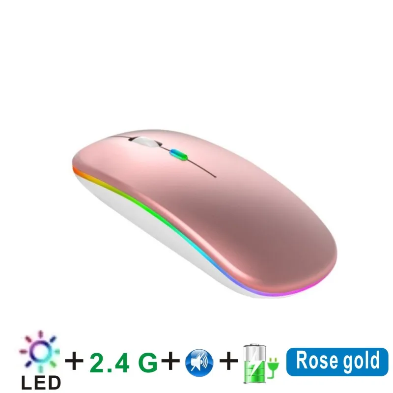 Raton RGB Rechargeable 2.4g Wireless Mouse LED USB Mause Ergonomic Silent Air Mice For Macbook Xiaomi Computer Laptop PC Souris good wireless gaming mouse Mice
