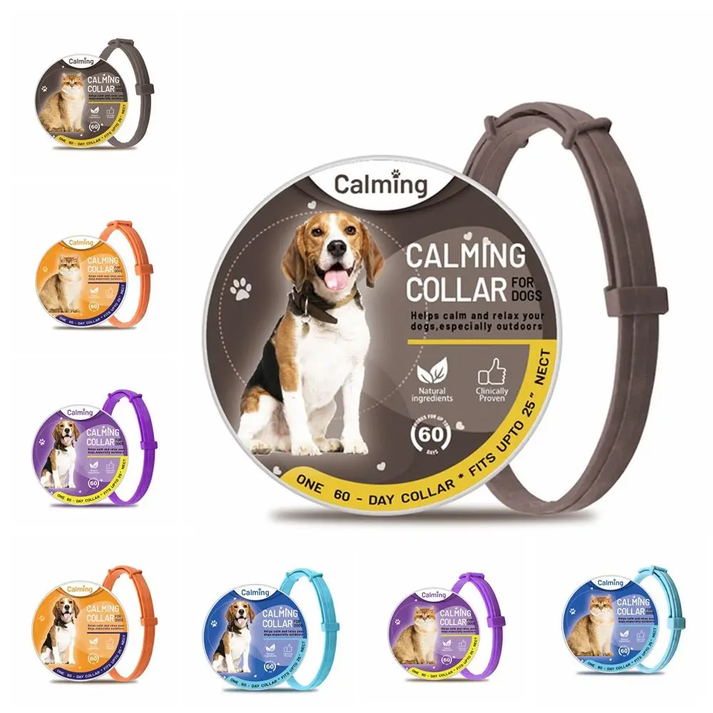 

Pet Calming Collar Anxiety Relief Stress Reduction Pacify Soothing TPR Adjustable Waterproof Dog Cat Necklace Pet Supply