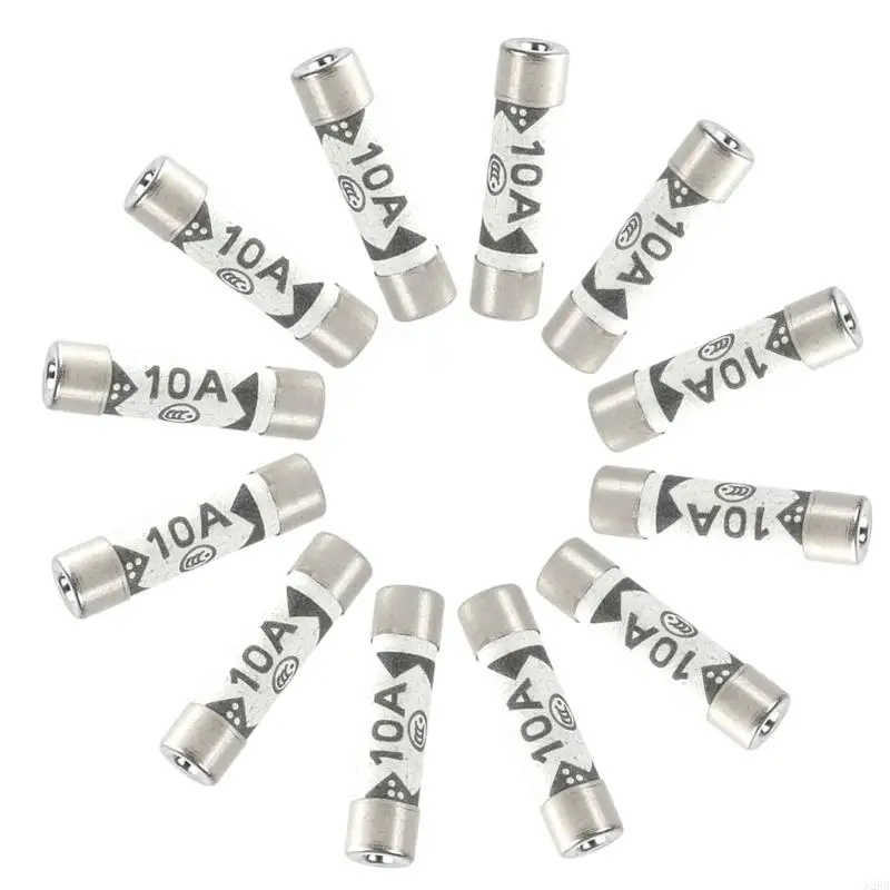 30pcs UK Standard 10A Fuses Ceramic Tube Fuses Mains Plugs Top for Home Use A2BB