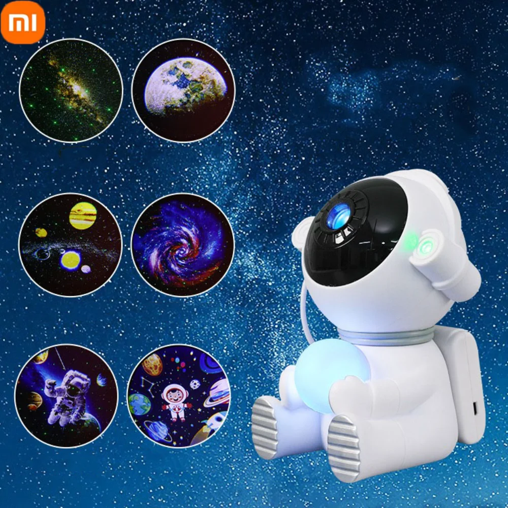 Xiaomi Astronaut Night Light Galaxy Star Projector Moon World Projector Usb Lampada Colorata Per Bambini Camera Da Letto Regalo Di Festa