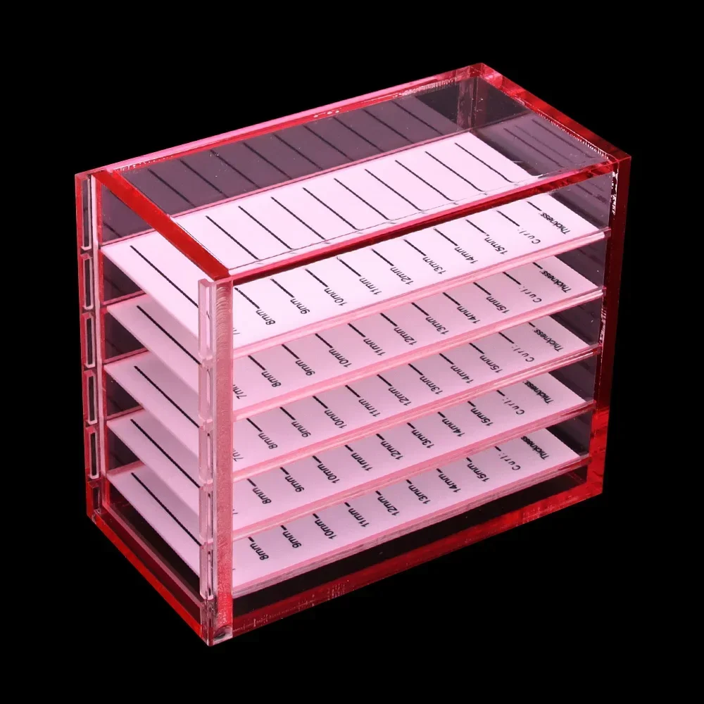 5-Tier Acrylic Lash Organizer Box-Salon-Grade Hygienic Storage Case for False Eyelashes|Travel-Friendly Makeup Artist Essentials