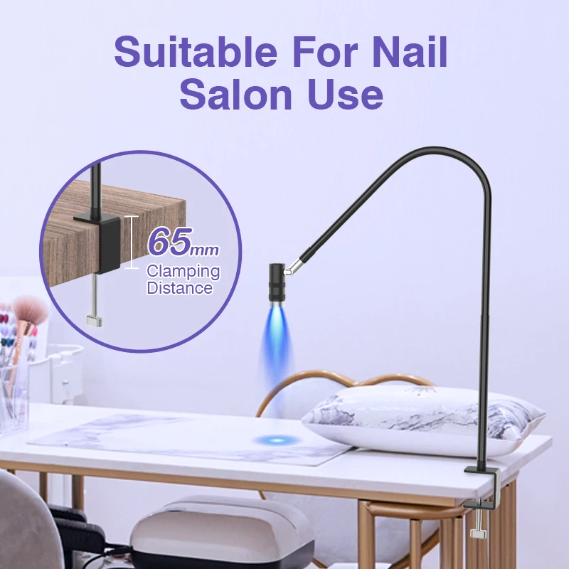 LED UV Lashing Light Lamp 6W Adjustable Power Eyelash Extension UV Gel Glue Fast Dryer with Foot Pedal