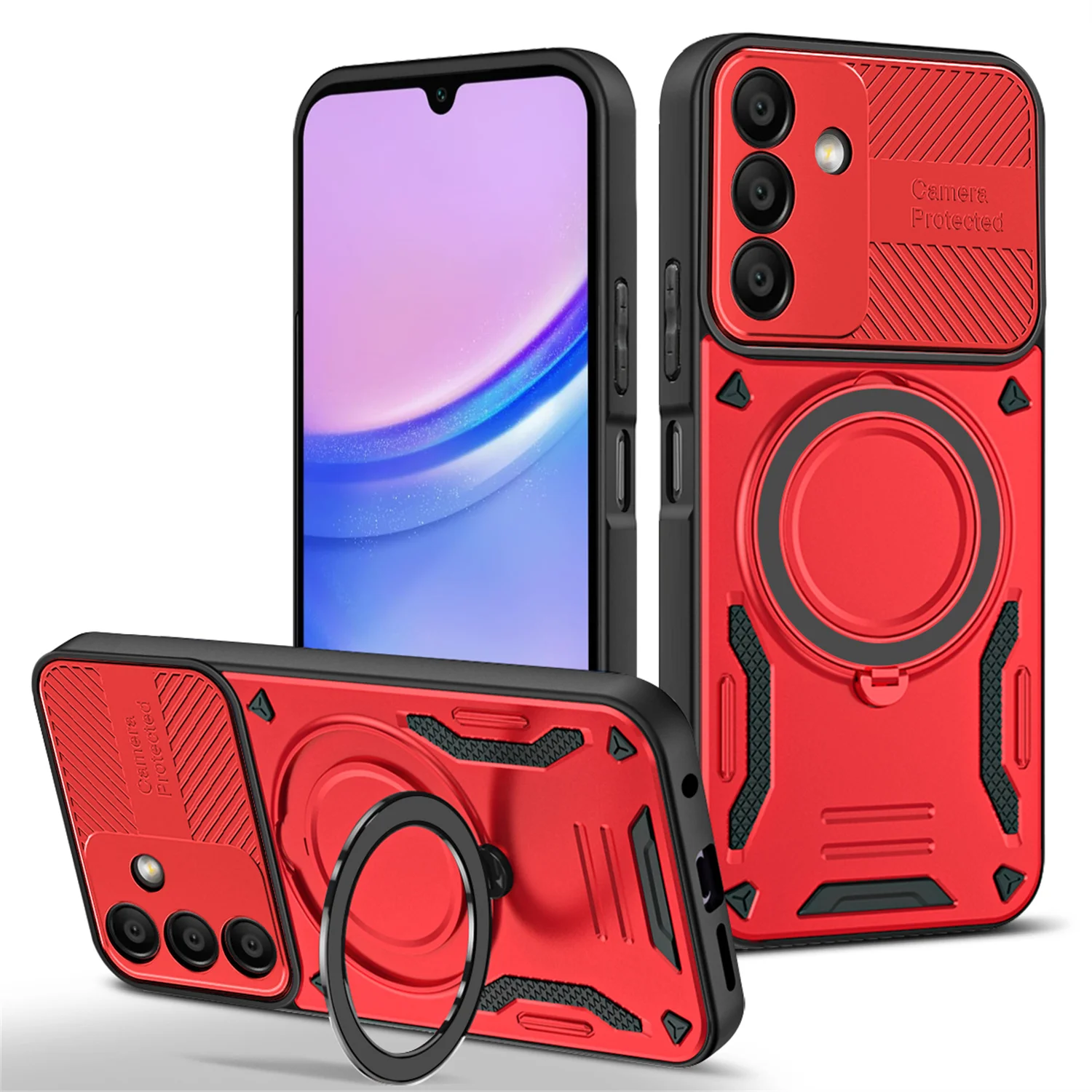Colorful Ring Bracket Magnetic Holder Shockproof Armor Case with Magsafe Compatibility