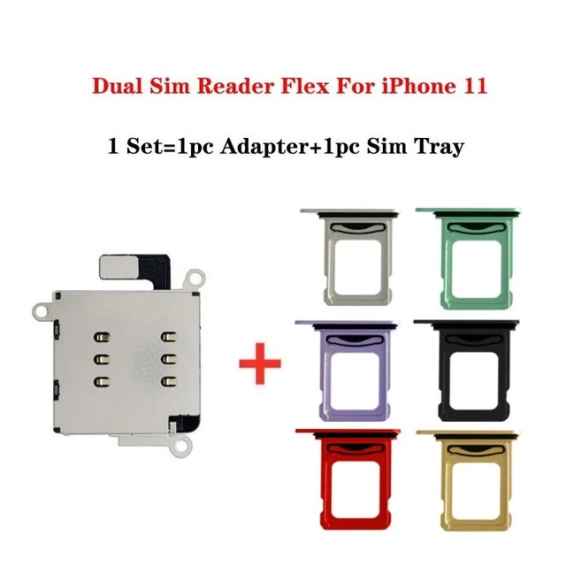 Dual Sim Card Reader com cabo Flex Ribbon, Slot Holder bandeja, iPhone 11,  XR - AliExpress