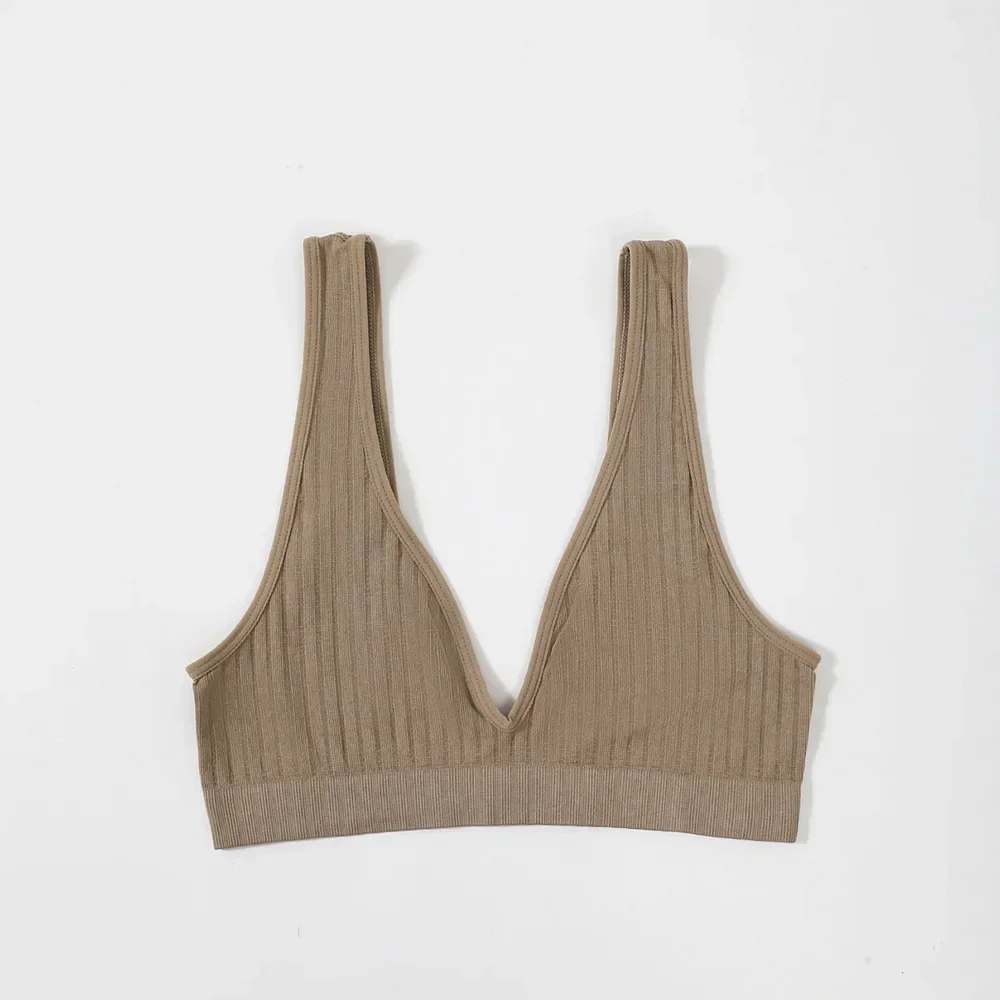 Sexy Seamless Bra Wire Free Brassiere Rib Bralette Women's Plunge Underwear Top Female Comfy Lingerie Small Breasts Intimates
