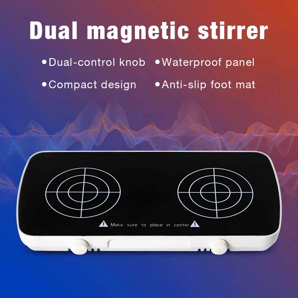 Magnetic Stirrer with Stirrer Bar 1L*2 Position Laboratory Mixer 4000RPM