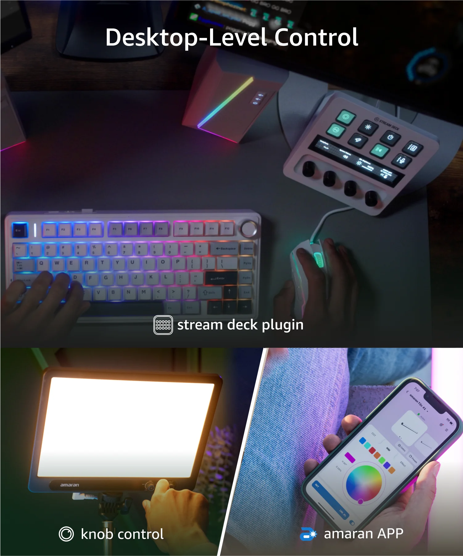 Amaran Verge 2700 6500k Cri96 Éclairage LED Amaran Verge - Bicolore 2700- 6500K | CRI 96 | Pour Streaming Et Vidéo | USB-C | Panneau Doux Godox Sl60w