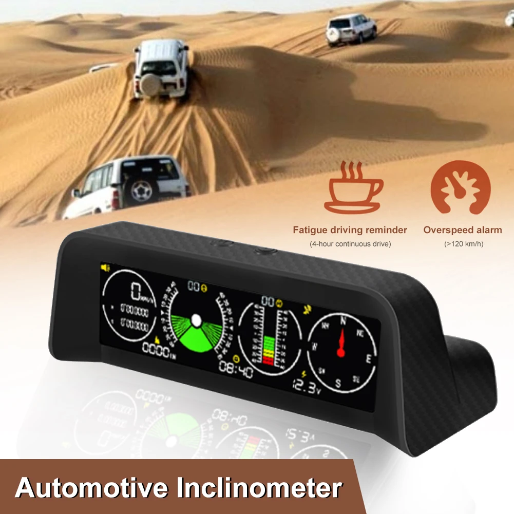 

Car HUD Inclinometer Head Up Display GPS Speedometer MPH Compass Digital Slope Angle Meter Altitude Gauge for Off-Road Vehicles