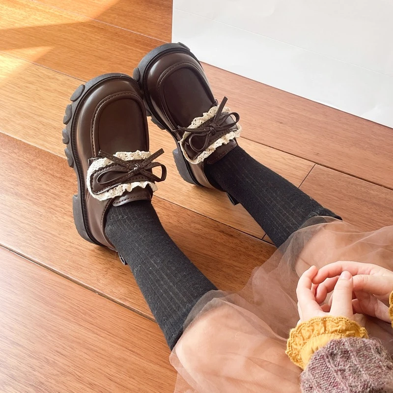 Leather Mary Jane Shoes for Girls Spring Autumn