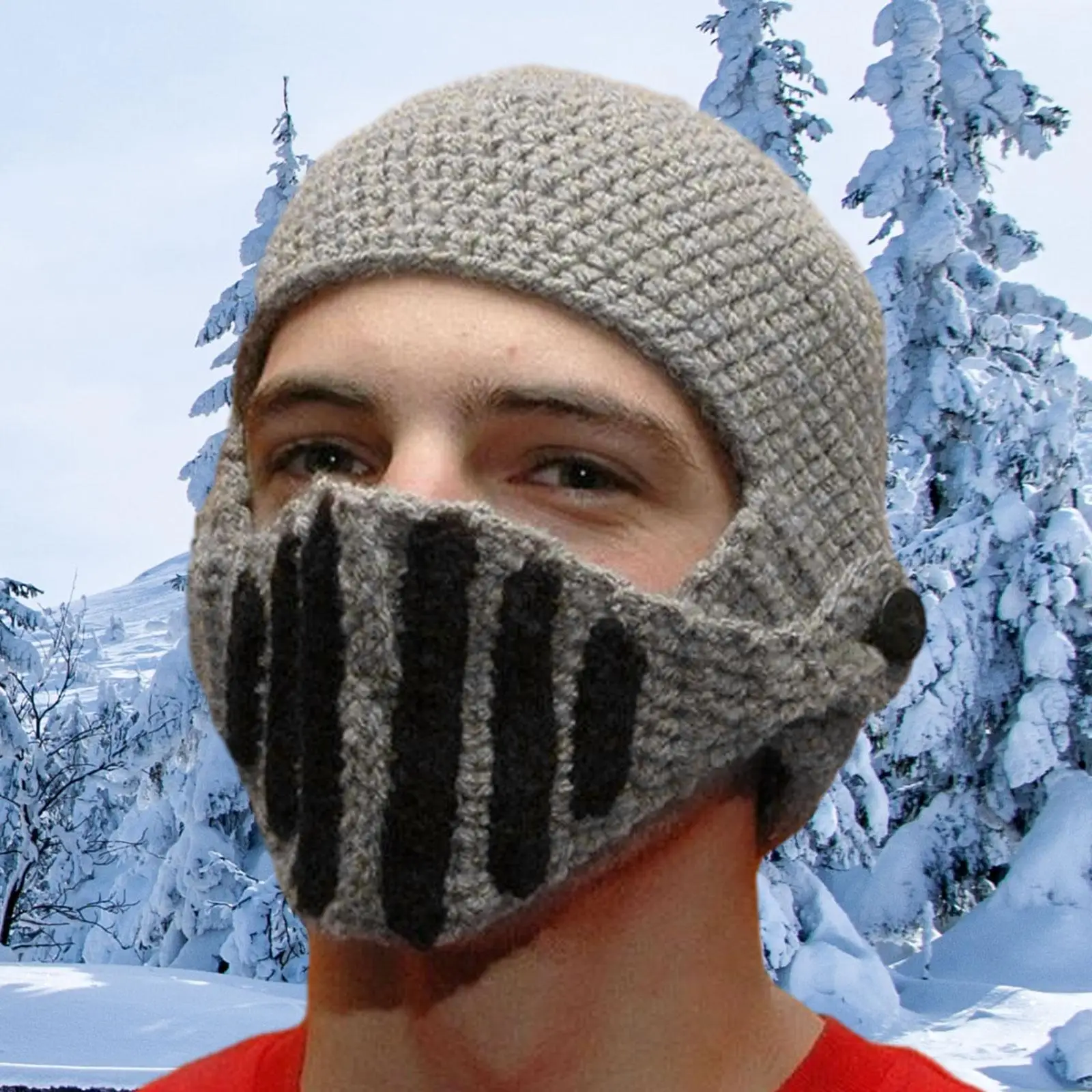 Knitted Hat Warm Hat Comfortable Winter Cap Fancy Dress Casual Knit Bearded Hat for Skiing Holiday Fishing Travel Snowboarding