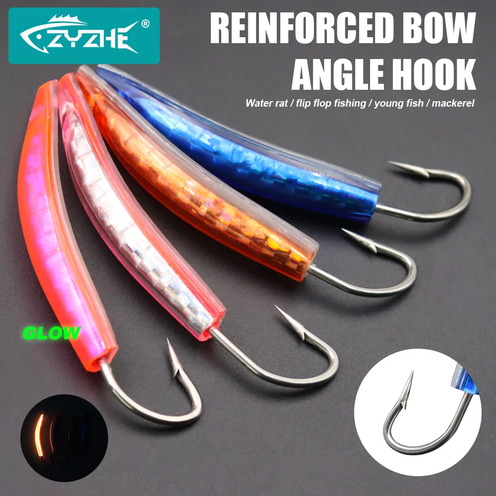 ZYZHE 2er-Set Schleifenhaken für Surf-Trolling, 7/8/9/10 cm, verstärkte Angelhaken, Topwater-Köder, Assist-Haken, Boots-Trolling-Angelhaken