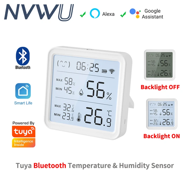 Bluetooth-Compatible Thermometer Hygrometer Indoor Smart Temperature  Humidity Sensor Electric LCD Digital Works With Tuya Alexa - AliExpress