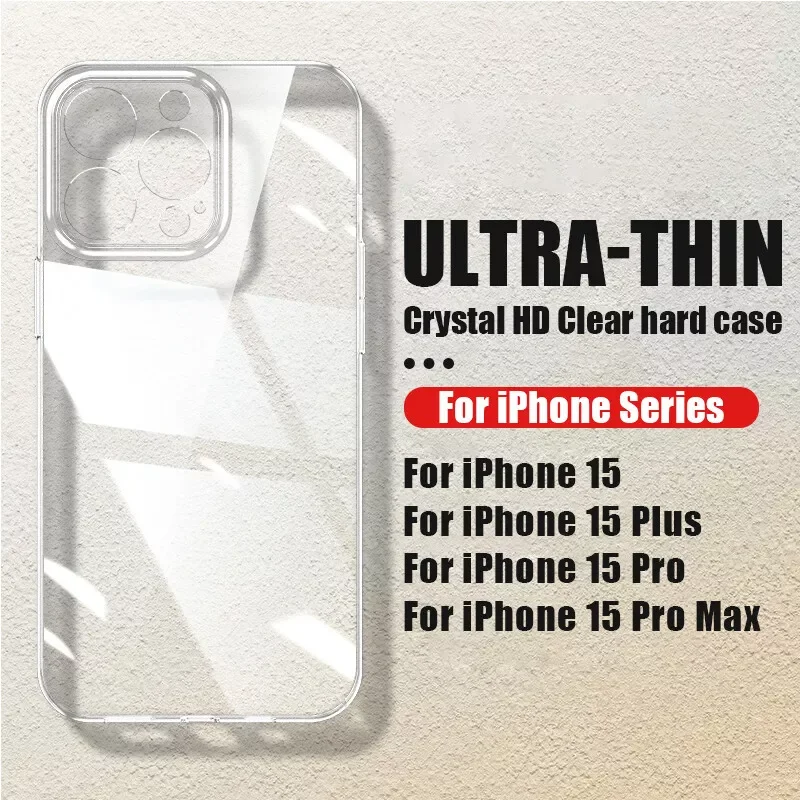 Clear Shockproof Camera Protection Phone Case For iPhone 16 15 14 13 Pro Max 12 Mini 11 XS XR Anti-Yellow Ultra Thin Hard Cover