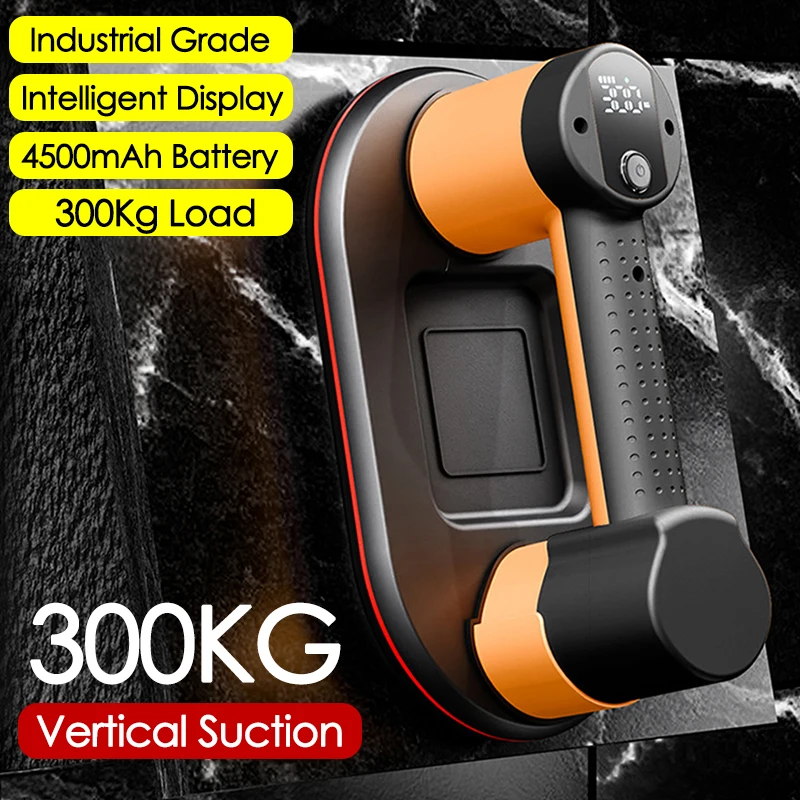 Smart Display Large Electric Vacuum Suction Cup 300KG Load 4500mAh Vacuum Suckers Lifting Tool for Glass Granite Ceramic Tiles