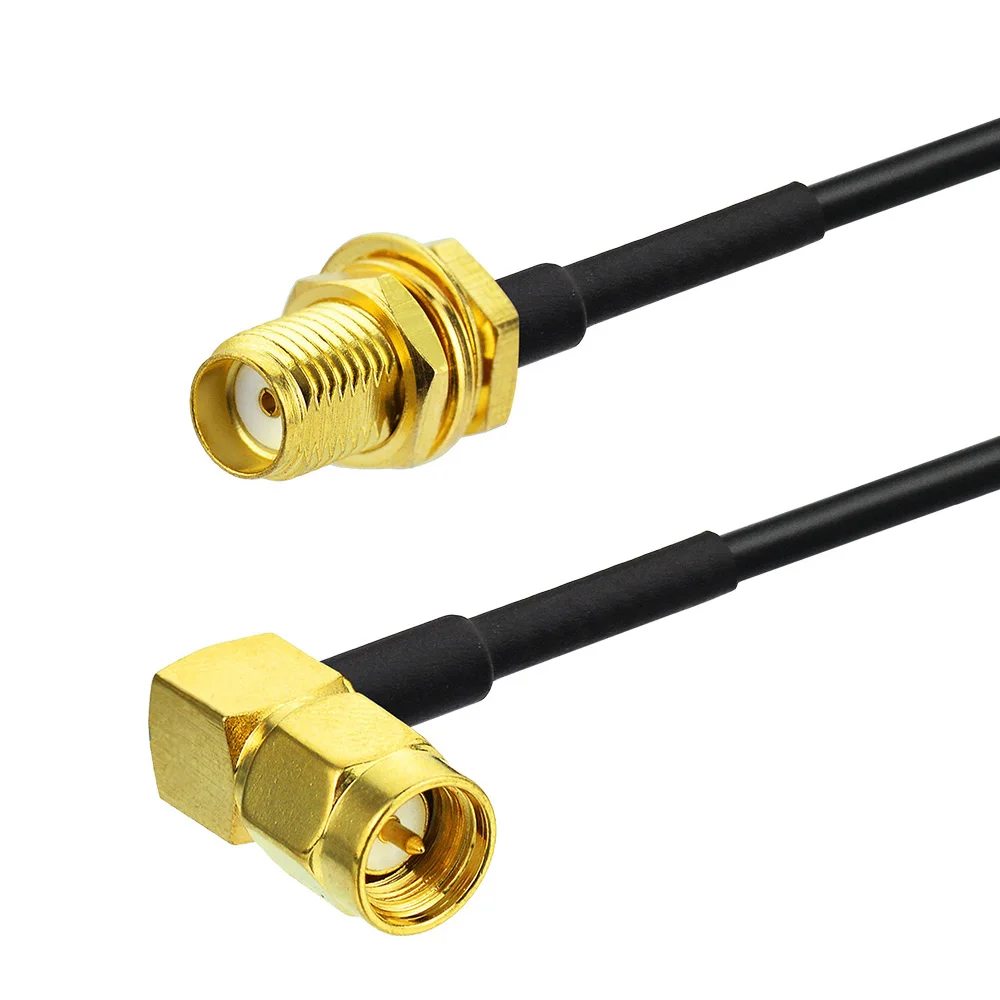 Superbat SMA BulkHead Female to SMA Right Angle Male Pigtail Cable RG174 5cm Antenna Feeder Cable Assembly for Electronics