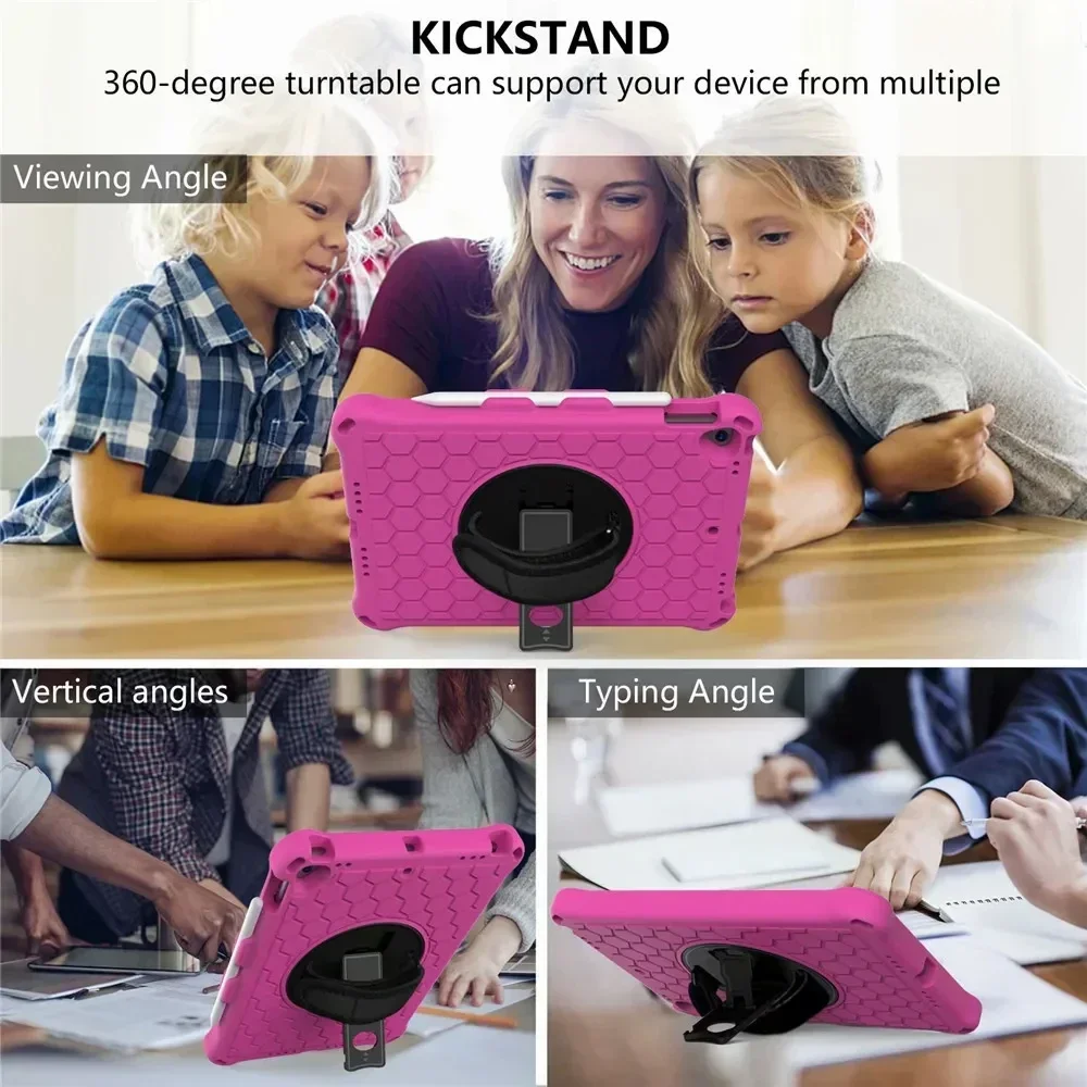 Durable Shockproof EVA Hand Strap Case for iPad – Kids Friendly