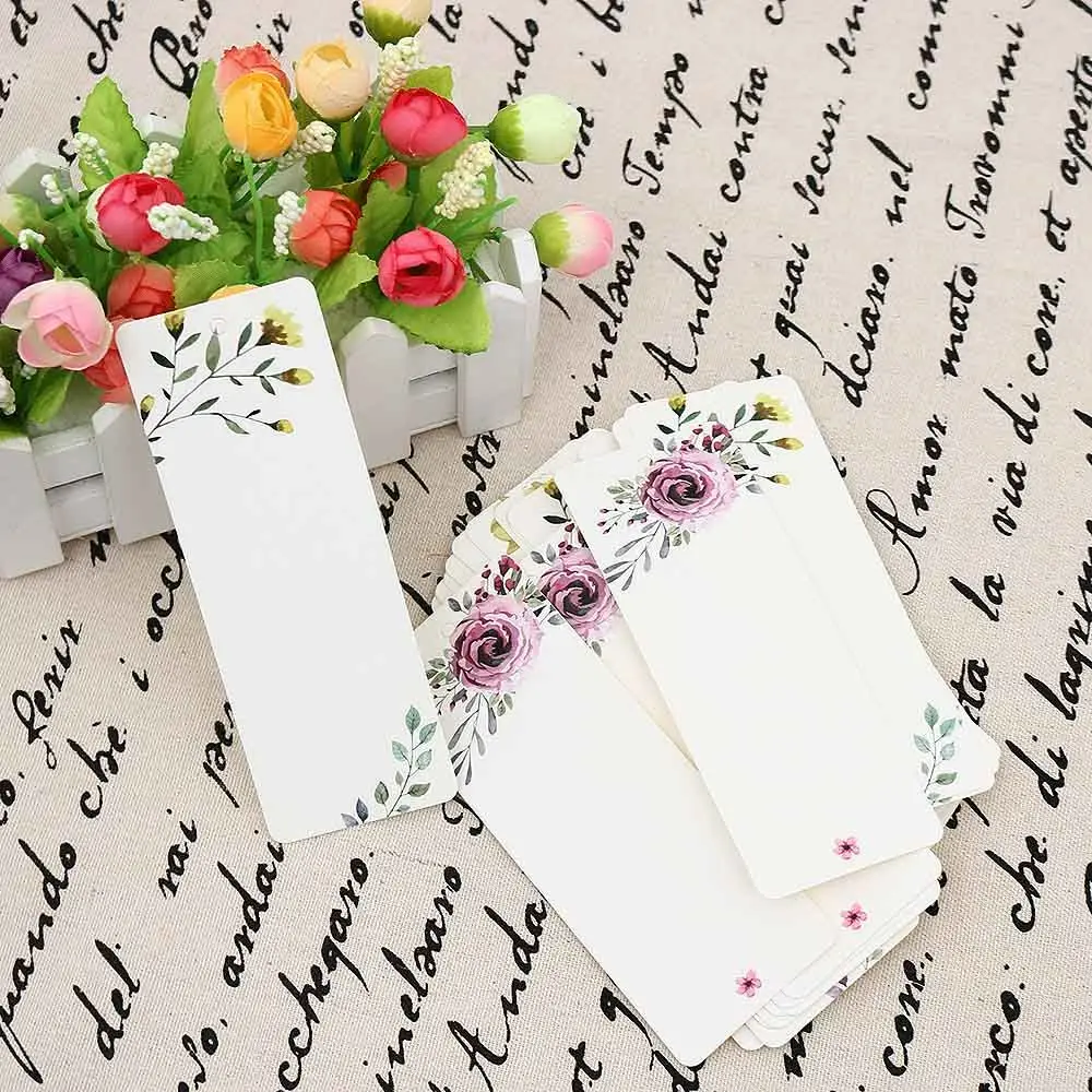 

Офисные и Школьные принадлежности «сделай сам», 40 шт./партия, карточка для сообщений, цветочный узор, винтажная карточка для слов, Подарочная бирка, Закладка