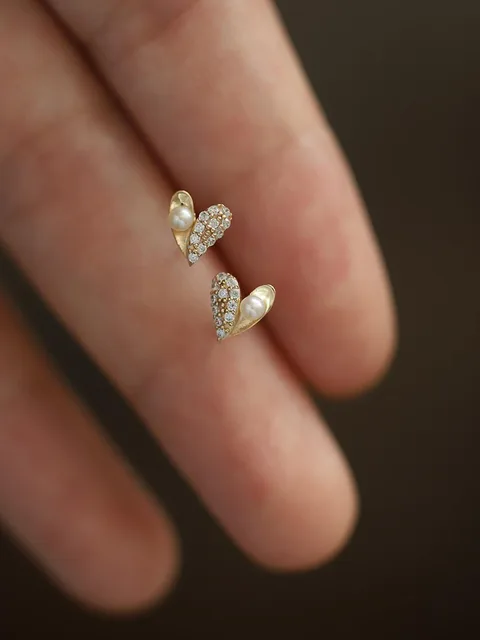 925 Sterling Silver Japanese Micro Inlaid Crystal Four-Pointed Star Plating 14k Gold Earrings Women Small Cute Banquet Jewelry 14