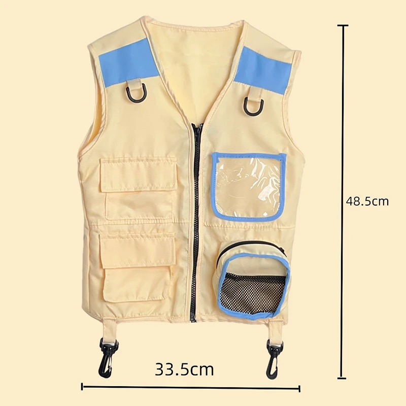 Children Explorer Vest Pretend Play Cosplay Camping Jungle Vest Dress Up for Boys Girls Camping Outdoor Adventures Kids Gift
