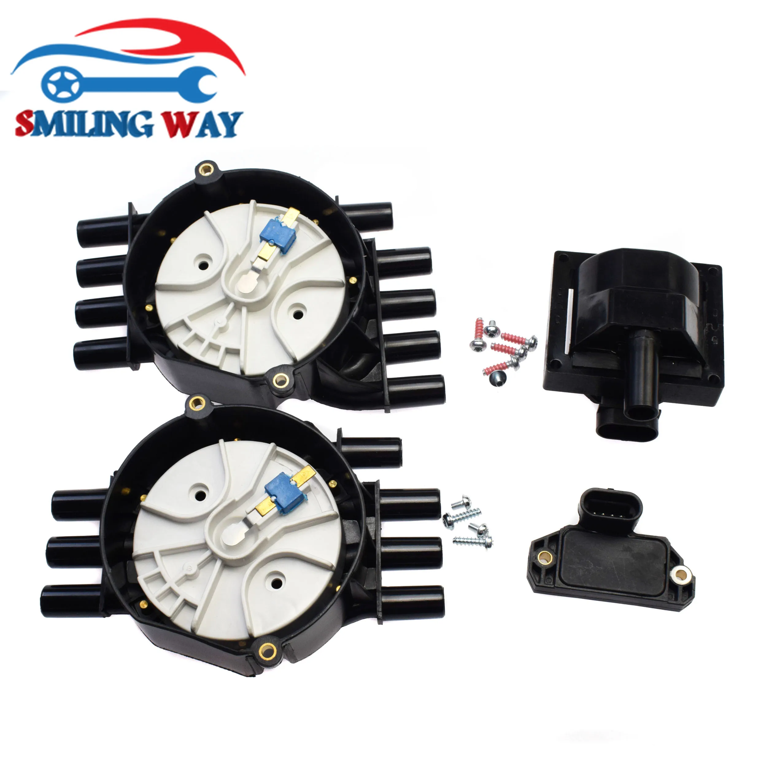 Distributor Cap Rotor or Ignition Coil or Module For Chevrolet GMC Cadillac Buick Pontiac 10452459 10452458 10482803 16201599 electronic ignition kit rubber distributor seal set distributor clamp