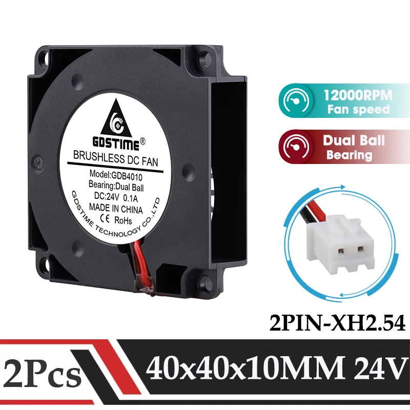 Ventilador da Impressora Pcs 40 mm 24v 40×10 mm Bola Dupla Turbo Ventilador 12000rpm Refrigerador de Alta Velocidade Acessórios do Radiador Gdstime3d