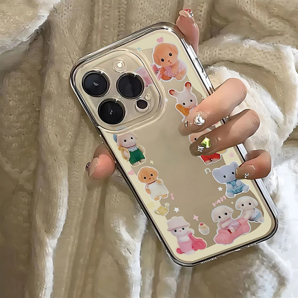 Vintage Bear Design Luxury Clear Phone Case