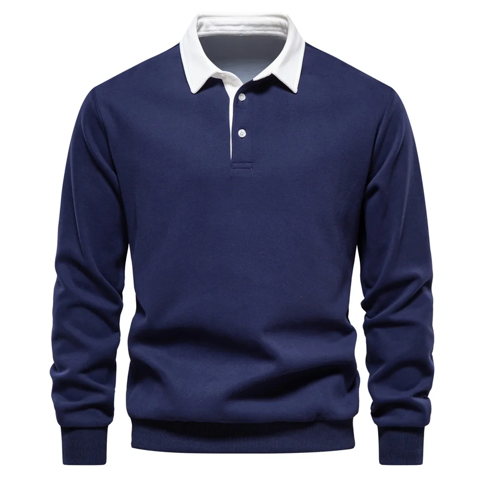 

Spring Fashion Quality Cotton Design Polo Neck Sweatshirts for Men Casual Social Long Sleeves Mens New In Sweatshirts Pullover