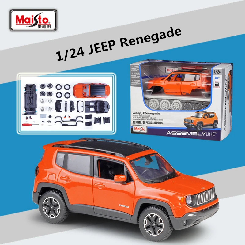 

Сборная модель автомобиля Maisto 1:24 JEEP Renegade, модель литая металлическая игрушечная машинка, Коллекционная модель высокой симуляции, детские подарки