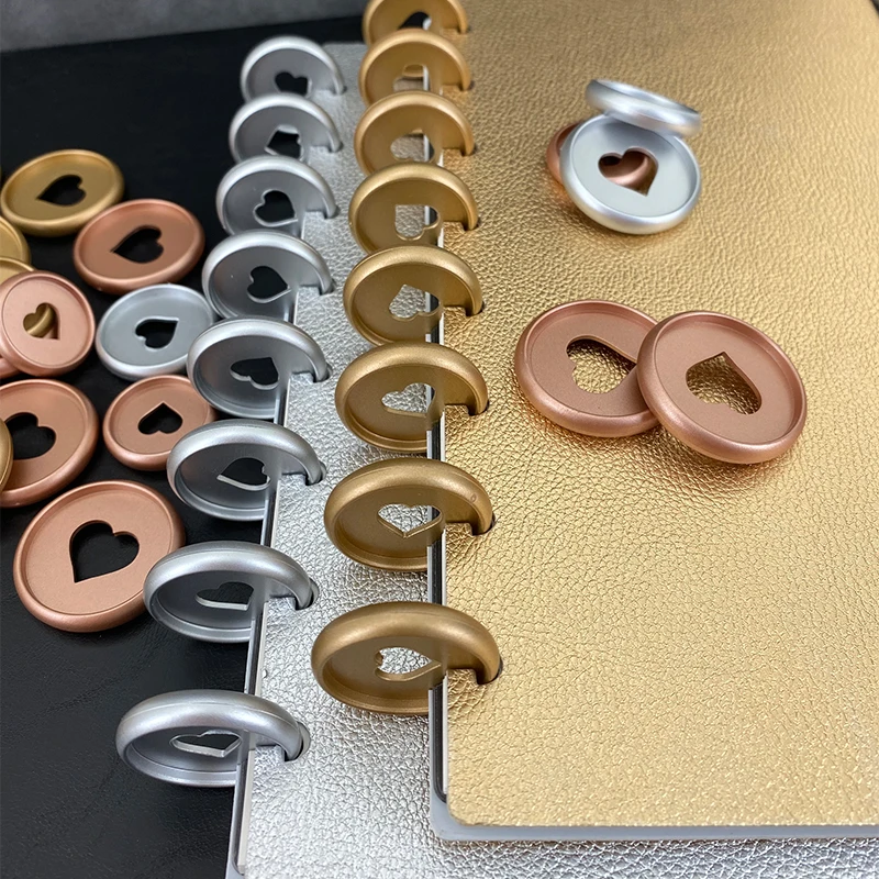 Notebook Chest Binder Planner Disc Binding Mushroom Hole Binding Discs Binders Mushroom Plastic Ring Planner Rings Heart 11pcs