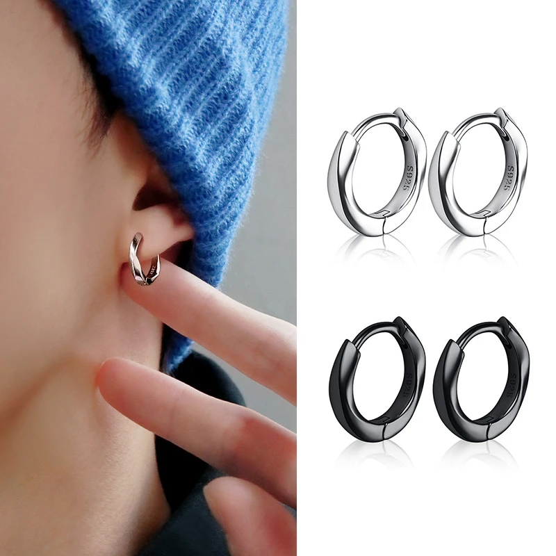 Het koud krijgen procent lager 1 Paar Gothic Twist Kleine Hoepel Oorbellen Voor Mannen/Vrouwen Punk Zwart/ Zilver Kleur Hip Hop Straat Pop Fashion Wholesale| | - AliExpress