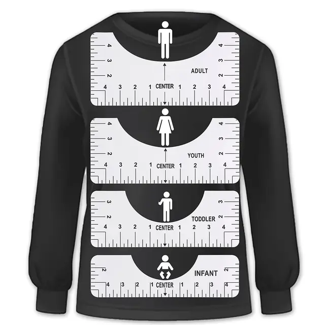 4 Pcs T Shirt Alignment Ruler 1