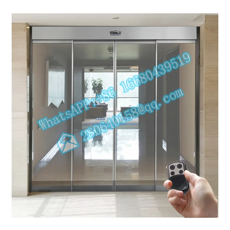 Modern style aluminum doors electric sensor sliding automatic glass door for hotel фотографии