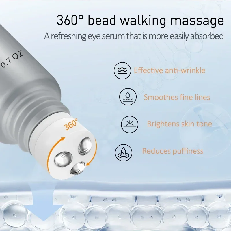 Anti Wrinkle Eye Cream Eye Cream Peptide Eye Bags Eye Cream Anti Dark Circle Hyaluronic Acid Wrinkle Removal Cream Roller Massager Skin Care Beauty