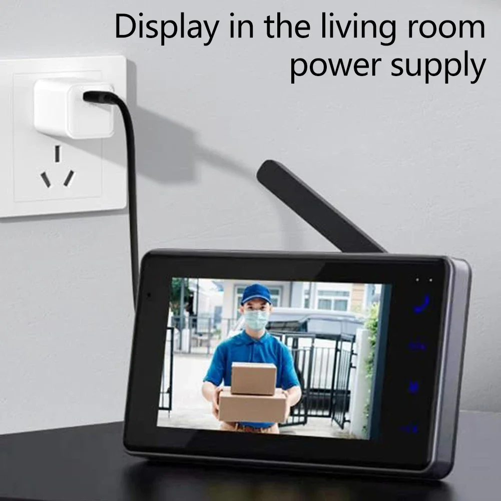 Smart Intercom Doorbell 4.3 Inch Touch Screen Doorbell Two-way Intercom Multiple Ringtone Options 10.8*4*1.7cm