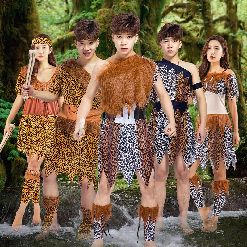 

Children's Caveman Clothing Adult Leopard African Indian Crazy Primitive Clothes Cosplay Performance Holiday Party Clothes