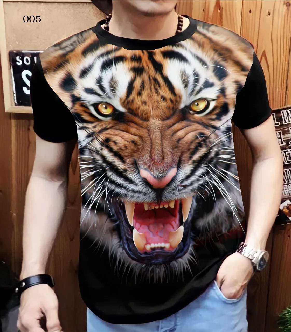 3D Tiger Print T Shirt For Men Lion Animal Graphic T-Shirts Summer Fashion  Harajuku Oversized Short Sleeve Casual O-neck Tops