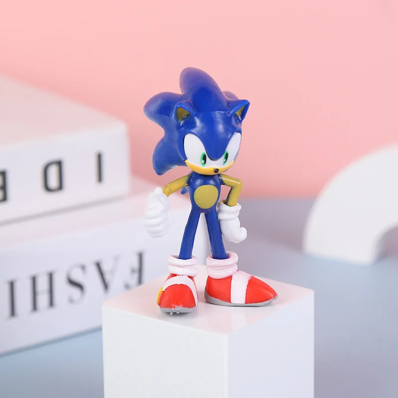 thumbnail image 1 of Juguete de personaje sónico de 6 cm, bonito y genial dibujo animado de Sonic, muñeco de PVC, modelo de muñeca, decoración de escritorio, regalo de cumpleaños para niños, 1 of 4