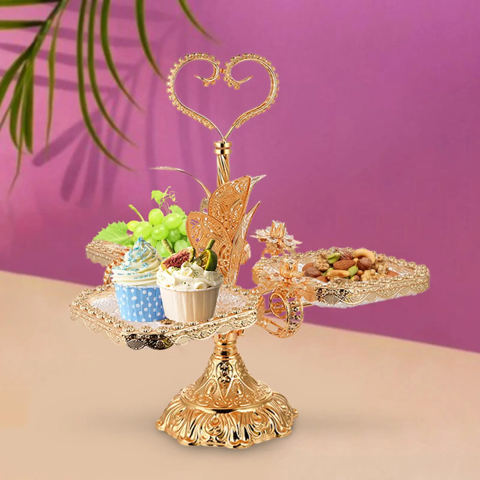 

Dessert Holder Creative Snack Dishes Fruit Snacks Serving Platter Divided Serving Platter for Wedding Party Home Dessert Cookies