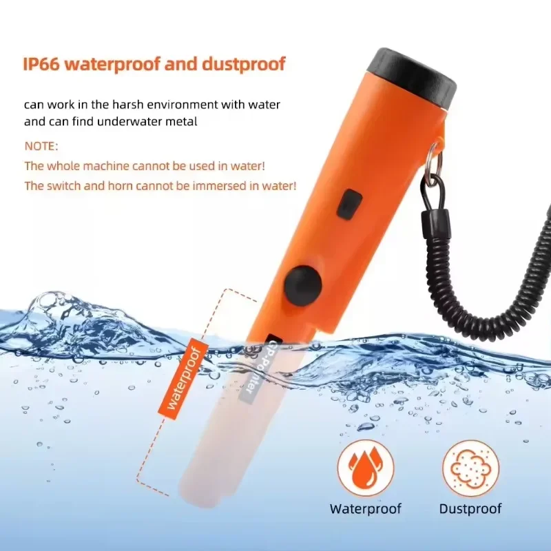 Metal Detector Handheld Diving Detector GP Pointer Metal 360 Degree Scan Accurate Pointer Waterproof Coil Security