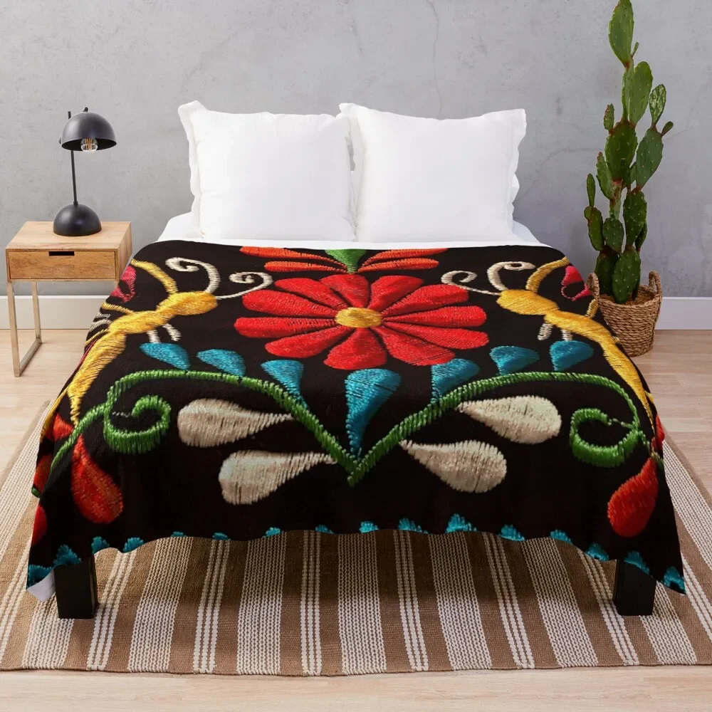 

Butterflies and a Red Flower Throw Blanket cosplay anime Plush Blankets