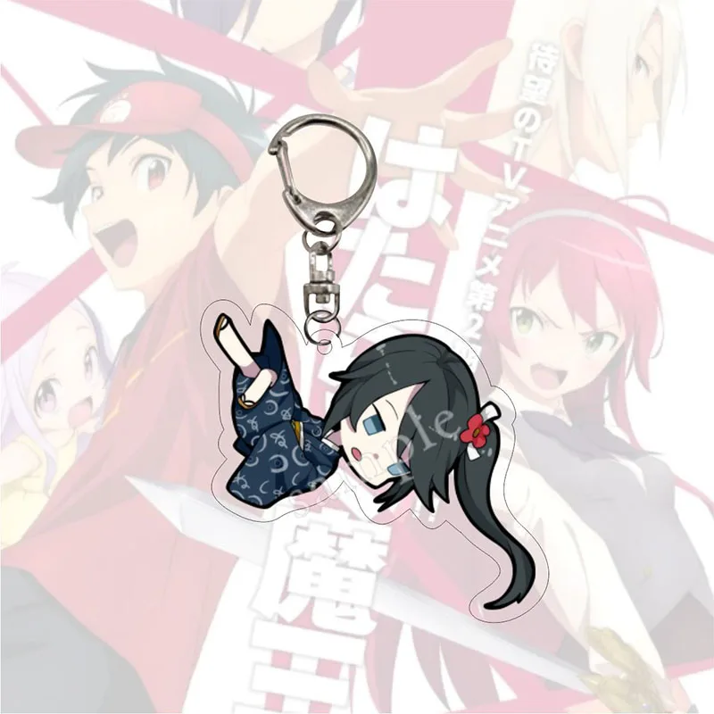 Anime The Devil Is A Part-Timer Keychain Maou Sadao Yusa Emi Sasaki Chiho Cosplay Acrylic Pendant Keyring Collections